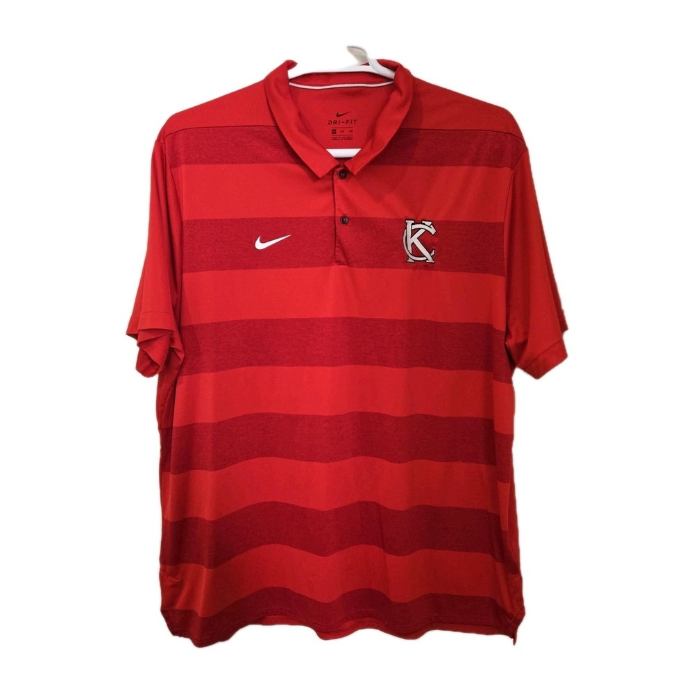 Nike Dri Fit KC Red Striped Golf Polo Shirt Mens 3xl Chiefs